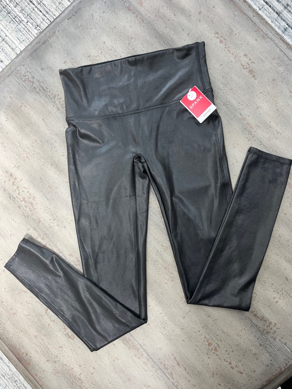 NWT SPANX women’s tall  Faux Leather High-Waist Leggings - Black
